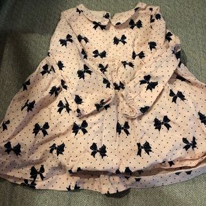 🎀🖤Baby Gap Pink and Navy Bow Dress/shirt